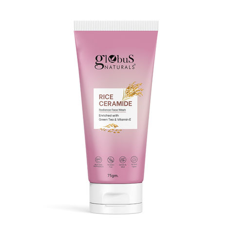 Buy Globus Naturals Rice Ceramide Radiance Face Wash, Enriched with Green Tea & Vitamin E, Ayurvedic Preparation, Paraben Free, Gentle & Mild, Suitable For All Skin Types, 75 gm-Purplle