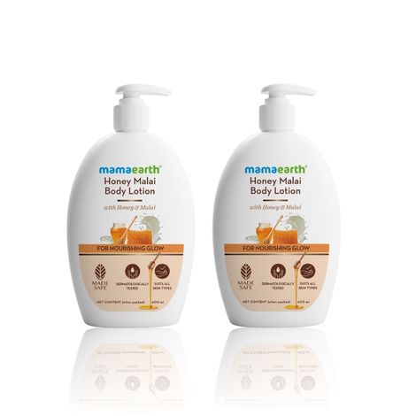 Buy Mamaearth Honey Malai Body Lotion with Honey & Malai for Nourishing Glow - 400 ml (Pack of 2)-Purplle