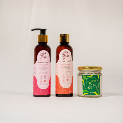 Buy Curl Cure Hydrating Kit (Conditioner Curl cream aloe vera gel) Combo of 3-Purplle
