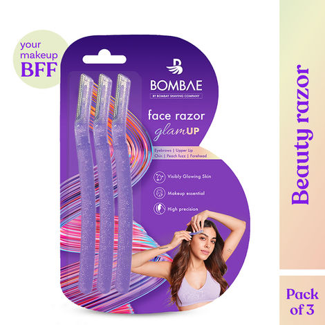 Buy Bombay Shaving Company GlamUP beauty razor | Reusable & painless face razor | Pack of 3 -Purplle