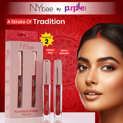 Buy NY Bae Pure Matte Sindoor | Smudge Proof | Long Lasting | Liquid Matte | Red & Maroon Sindoor | Velvet Red 01 | Merry Maroon (5 ml)-Purplle