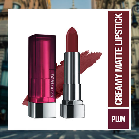 Buy Maybelline New York Color Sensational Creamy Matte Lipstick, 808 Plum Perfection (3.9 gm)-Purplle