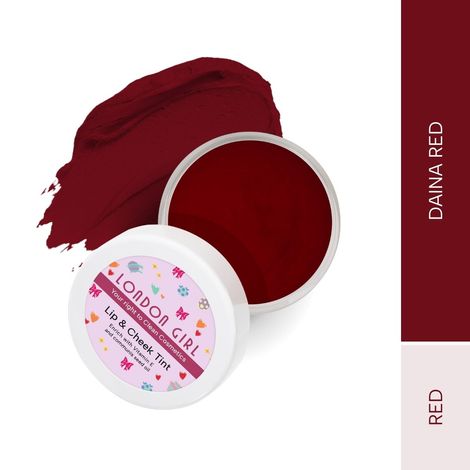 Buy London Girl Lip and Cheek Tint | cream blush | lip tint | cheek tint for women | enriched with Vitamin-E and Communis Seed Oil - Paraben, Sulphate and SLS free (01 Daina Red)8gm-Purplle
