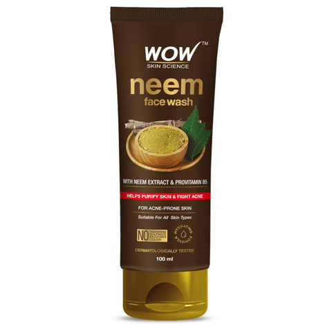 Buy WOW Skin Science Neem Face Wash | Purifies Skin | Unclogs Pores | Fights Acne | Calms Skin 100ML-Purplle