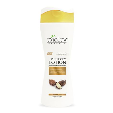 Buy OxyGlow Herbals Rich body lotion, 200ml, Smooth, Nourish, Hydrates Skin-Purplle