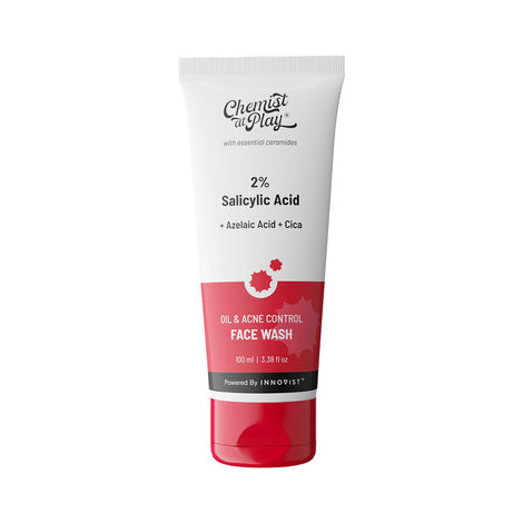 Buy Chemist at Play Acne Control Face Wash with Ceramides |  2% Salicylic Acid +Azelaic acid Cica  | For oily, acne-prone skin | Eliminates invisible pimples and blackheads | 100 ml-Purplle