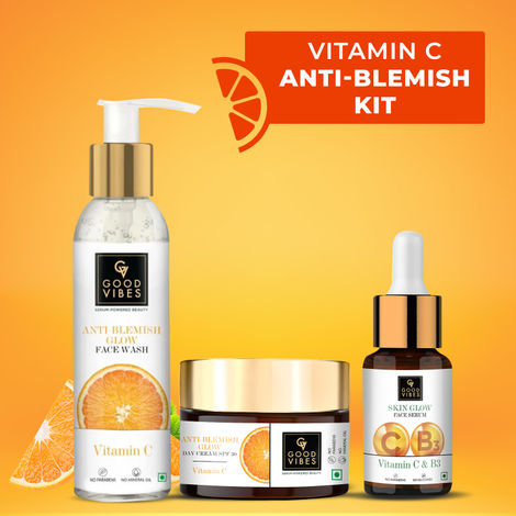 Buy Good Vibes Radiant Glow Vitamin C CSMCombo (Set of 3) (Facewash + Serum + Moisturizer)-Purplle