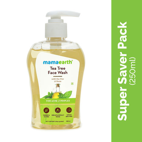 Buy Mamaearth Tea Tree Face Wash with Neem for Acne & Pimples (250 ml)-Purplle