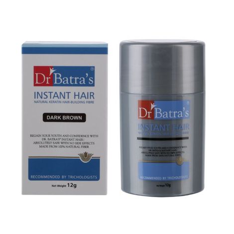 Buy Dr Batra`s Instant Hair Natural keratin Hair Building Fibre - Dark Brown (12 gm)-Purplle