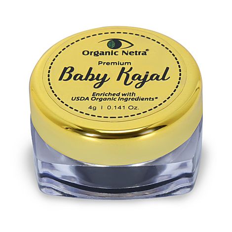 Buy Organic Netra Baby Kajal Water Resistant, Smudgeproof, Longlasting For Normal Skin Type Enriched With Natural & Organic Ingredients With No Harmful Chemicals, Matte Finish, 4 gm-Purplle