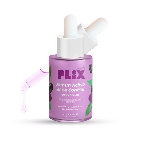 Buy PLIX Jamun Active Acne Control Dewy Serum for Active Acne & Dark Spot Reduction with 2% Salicylic Acid & Caffeine for Breakout Control - 30 ml-Purplle