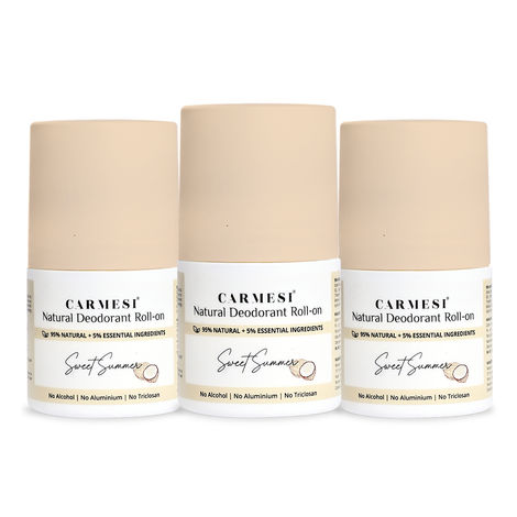 Buy Carmesi Natural Deodorant Roll-on - Sweet Summer (50 ml) - (Pack of 3)-Purplle