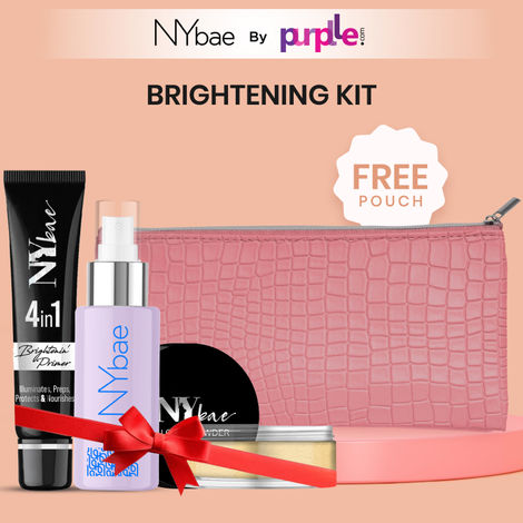 Buy NY Bae Bright & Glow Kit | Primer | Setting Spray | Loose Powder | Makeup Kit-Purplle