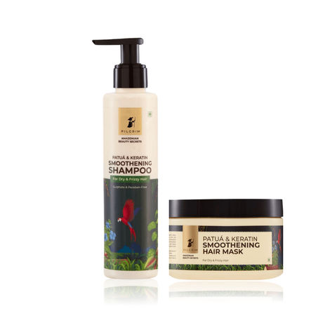 Buy Pilgrim Healthy Hair Duo 1 (Hair&nbsp;Smoothening&nbsp;Shampoo (200 ml) + Smoothening Hair Mask (200 ml)-Purplle