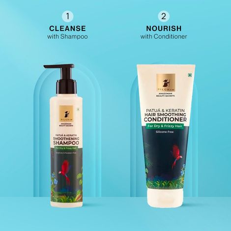 Buy Pilgrim Healthy Hair Duo 2 ( Hair Smoothening Shampoo (200 ml)+ Hair Smoothing Conditioner (200 ml))-Purplle