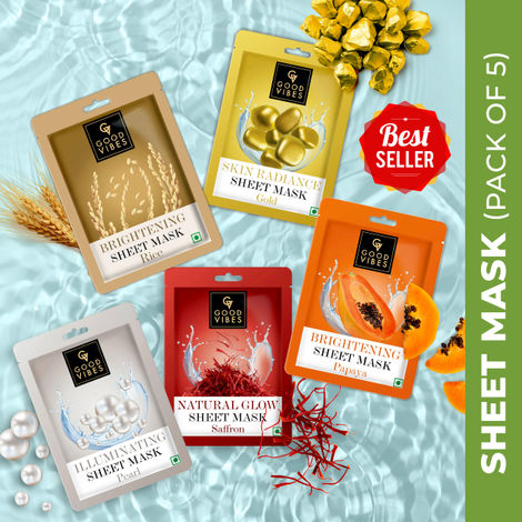 Buy Good Vibes Best Seller Face Serum Sheet Mask (Pack of 5)-Purplle
