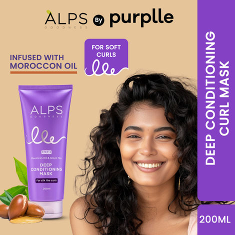 Buy Alps Goodness Deep Conditioning Curl Mask with Moroccan Oil & Green Tea 200 ml | Soft & SilkyA Curls | Moisture Lock | Perfect CurlsA-Purplle