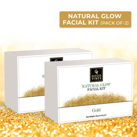 Buy Good Vibes Gold Natural Glow Facial Kit (Pack of 2)-Purplle