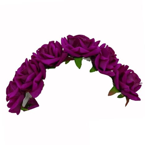 Buy LYF5STAR Bridal Purple Rose Artificial Flower Veni Gajra - Pack of 1-Purplle