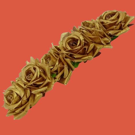 Buy LYF5STAR Bridal Golden Rose Artificial Flower Veni Gajra - Pack of 1-Purplle