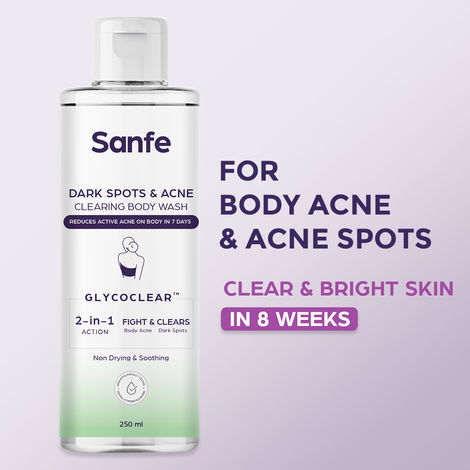 Buy Sanfe Dark Spots & Acne Clearing Body Wash | Prevents Body Acne, Bumpy Skin & Fades Dark Spots250 ml-Purplle