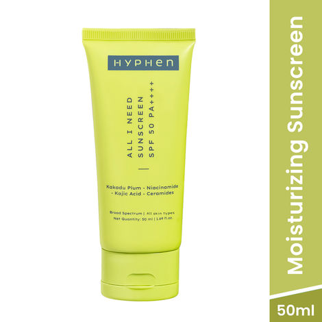 Buy Hyphen All I Need Sunscreen SPF 50 PA ++++ with Ceramide | Lightweight, Moisturizing & No White Cast | UV Protection & Blue Light Protection - 50ml-Purplle