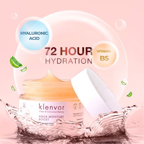 Buy Klenvor Aqua Moisture Boost Hydrating Face Gel with Hyaluronic Acid | Hydrated, soft & supple skin 50 gm-Purplle