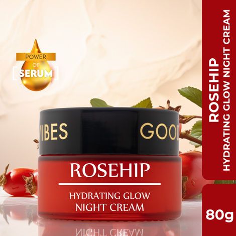 Buy Good Vibes Rosehip Hydrating glow night cream | Nourshing, Skin renewing, Sleep treatment (80 gm)-Purplle