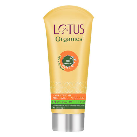 Buy Lotus Organics+ Hydrating Gel Mineral Sunscreen | No White Cast | Fast Absorbing | Certified Organic | SPF 30 | PA+++ | 100g-Purplle