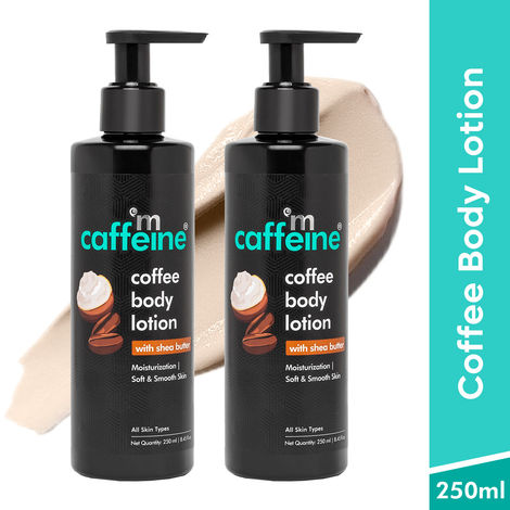 Buy mCaffeine Coffee Body Lotion with Shea Butter & Viamin C for Soft-Smooth Skin | Non-Greasy Body Moisturizer for Dry, Normal & Oily Skin - Pack of 2-Purplle