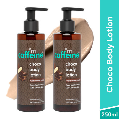 Buy mCaffeine Choco Body Lotion with Cocoa Butter for Deep Moisturization & Soft Skin | Non-Greasy Body Moisturizer for Dry, Normal & Oily Skin - Pack of 2-Purplle