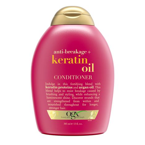 Buy OGX Anti-Breakage + Keratin Oil Fortifying Anti-Frizz Conditioner for Damaged Hair & Split Ends, with Keratin Proteins & Argan Oil, Paraben-Free, Sulfate-Free Surfactants -385ml-Purplle