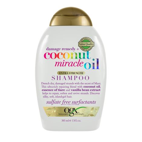 Buy OGX Extra Strength Damage Remedy Coconut Miracle Oil Shampoo | Dry, Frizzy Coarse Hair, Hydrating & Flyaway Taming Shampoo, Paraben Sulfate Free Surfactants 385 ml-Purplle