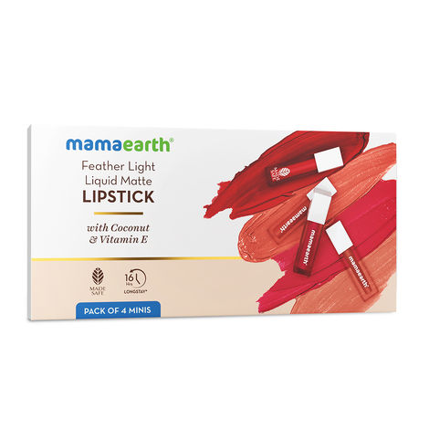 Buy Mamaearth Feather Light Liquid Matte Lipstick pack of 4 minis (4 X 1.2 ml)-Purplle