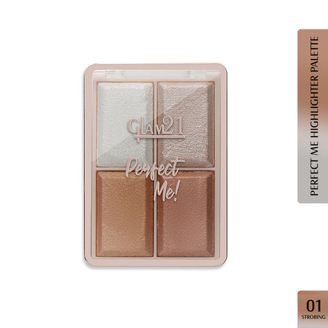 Buy Glam 21 Perfect Me! Highlighter Palette Blusher | Weightless Longlasting Illuminating Glow Face Kit| 13.2gm (Shade-01)-Purplle