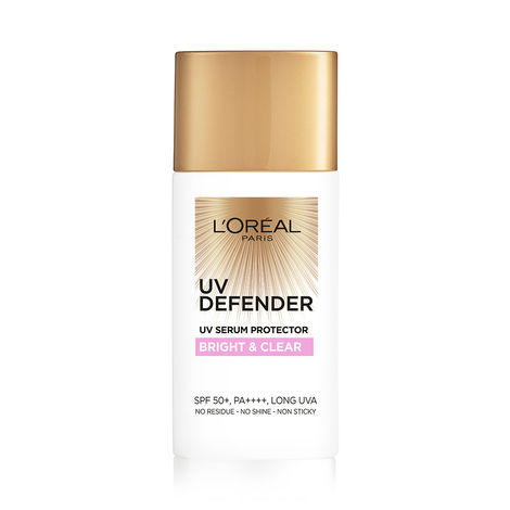 Buy L'Oreal Paris UV Defender Serum Protector Sunscreen SPF 50+, Bright & Clear (50 ml)-Purplle