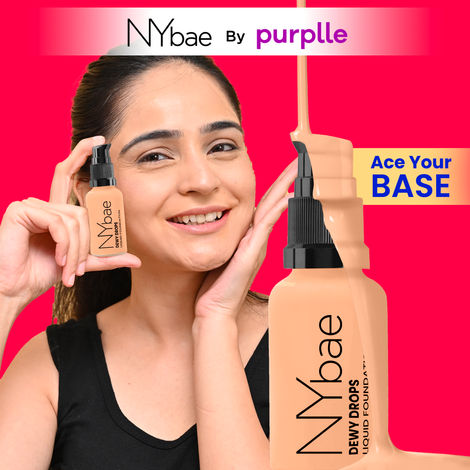 Buy NY Bae Dewy Drops Foundation - Macchiato 03 (30 ml) | Wheatish Skin | Warm Undertone | Full Coverage | Long Lasting | Non-Transfer-Purplle