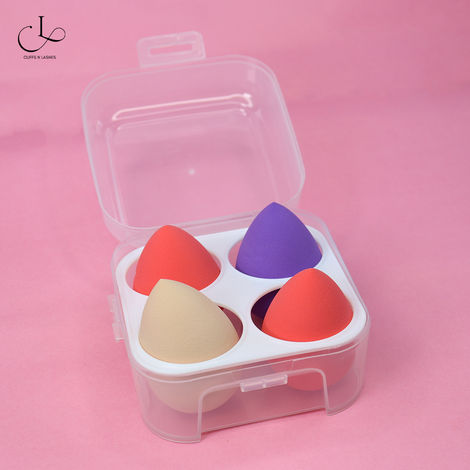 Buy Cuffs N Lashes Makeup Blender/Sponge Set of 4-Purplle