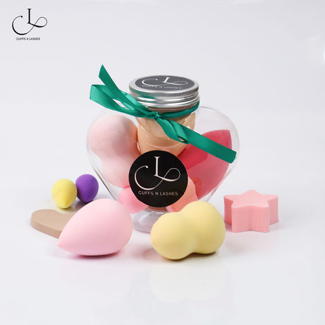Buy Cuffs N Lashes Multi Makeup Blender/Sponge Jar 6 Pcs-Purplle