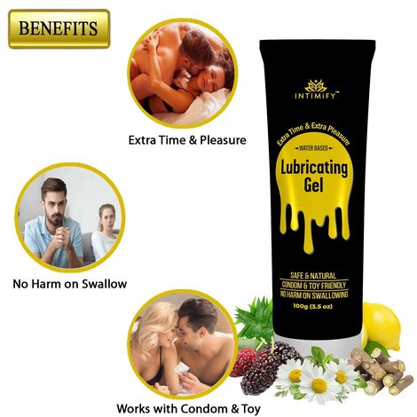 Intimify Lubricant Gel Extra Time Extra Pleasure Non-Sticky Gel for Men  Lubricant Gel for Men Boys 100 Grams