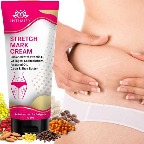 Buy Intimify Stretch Mark Cream for Women Girls Removes Stretch Marks & Scars, Smoothens Itcy & Stretchy Skin 50 gmrams - 50 gm-Purplle