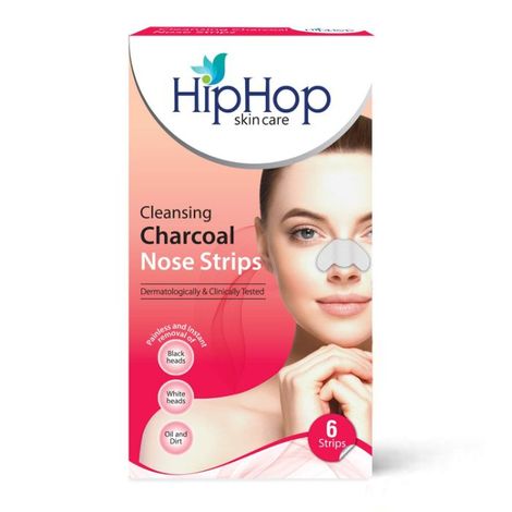 Buy HipHop Skincare Cleansing Charcoal Nose Strips for Women - Blackhead Remover & Pore Cleanser (6 Strips)-Purplle