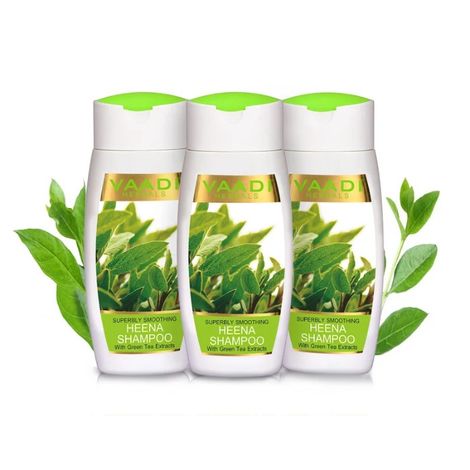 Buy Vaadi Herbals Superbly Smoothing Heena Shampoo with Green Tea Extracts (110 ml x 3) (Pack of 3)-Purplle
