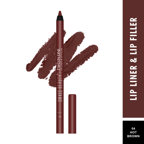 Buy Swiss Beauty Two in One Lip Liner & Lip Filler Hot Brown 04-Purplle
