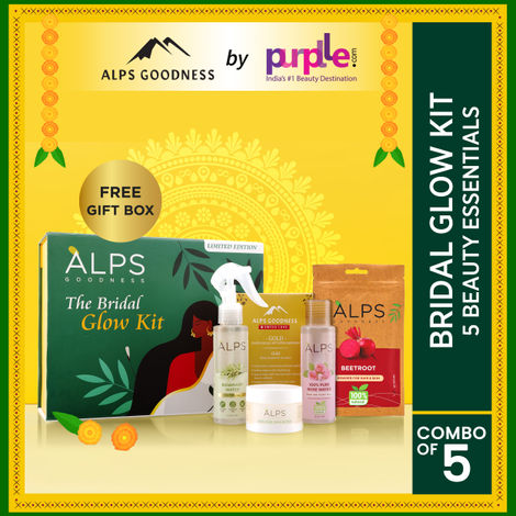 Buy Alps Goodness Wedding Glow Kit (Pack of 5) with Beetroot Powder, Rose Water, Rosemary Water, Gold Facial Kit & Shea Butter-Purplle