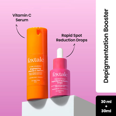 Buy Foxtale De-Pigmentation Booster | Vitamin C Serum 30 ml + Rapid Spot Reduction Drops-Purplle
