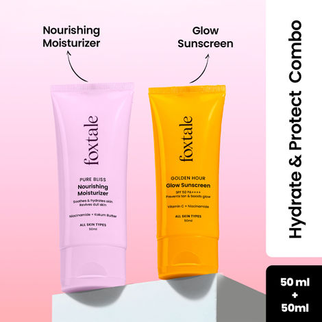 Buy Foxtale Essentials Hydrate & Protect Combo | Daily Moisturizer 50 ml + Daily Sunscreen 50 ml-Purplle