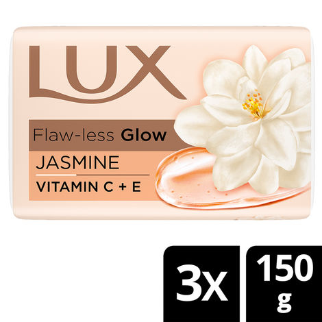 Buy Lux Flaw-less Glow Bathing Soap infused with Vitamin C & E | For Superior Glow | 150g x 3-Purplle