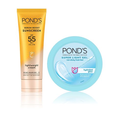 Buy Ponds Super Light Gel Oil Free Moisturzer + Ponds Sunscreen Combo Combo of 2-Purplle
