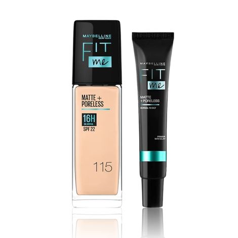 Buy Maybelline New York Fit Me Regime Kit- Fit Me Matte & Poreless Primer+ Fit Me Foundation Shade 115 60 ml-Purplle